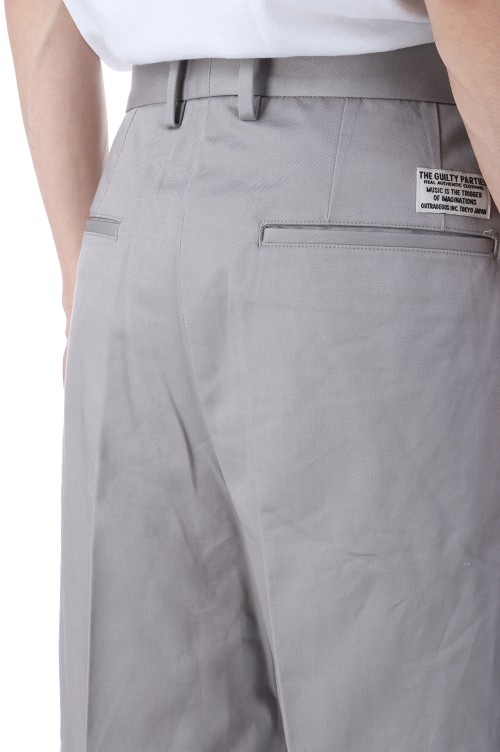 DOUBLE PLEATED CHINO TROUSERS / GRAY (25SS-WMP-PT13