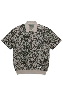 LEOPARD KNIT POLO SHIRT ( TYPE-2 ) / GRAY (25SS-WMK-KN23)