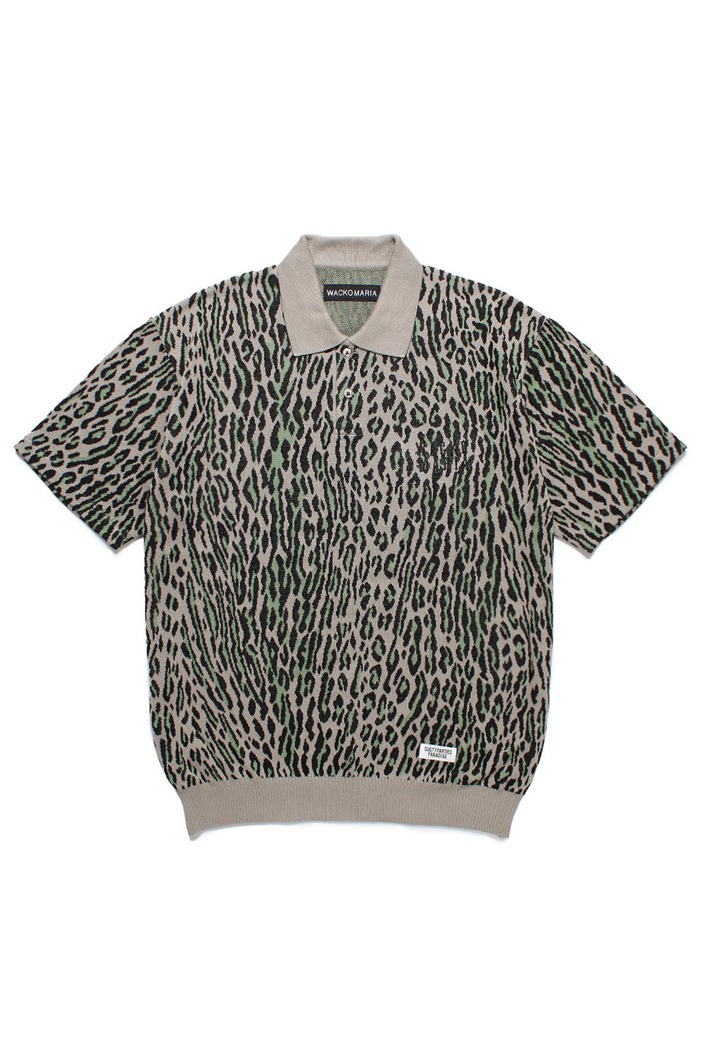 LEOPARD KNIT POLO SHIRT ( TYPE-2 ) / GRAY (25SS-WMK-KN23