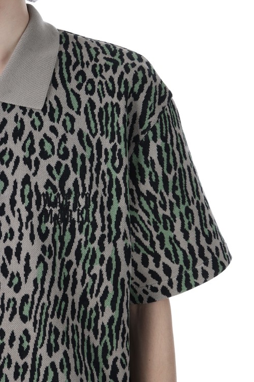 トップス WACKOMARIA 25SS LEOPARD KNIT POLO SHIRT WACKOMARIA 25SS LEOPARD KNIT POLO SHIRT