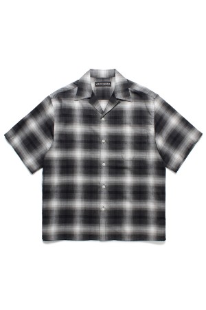OMBRE CHECK OPEN COLLAR SHIRT S/S ( TYPE-2 ) / GRAY (25SS-WMS-OC03)