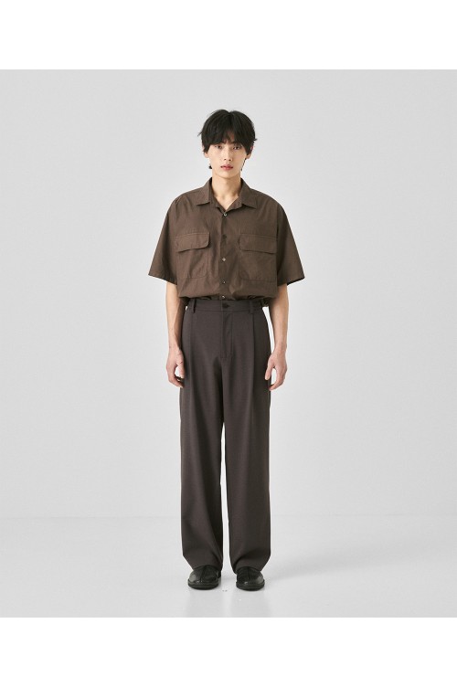 Habana Banded Slacks - Brick Brown (AOESPT009) | セレクトショップ