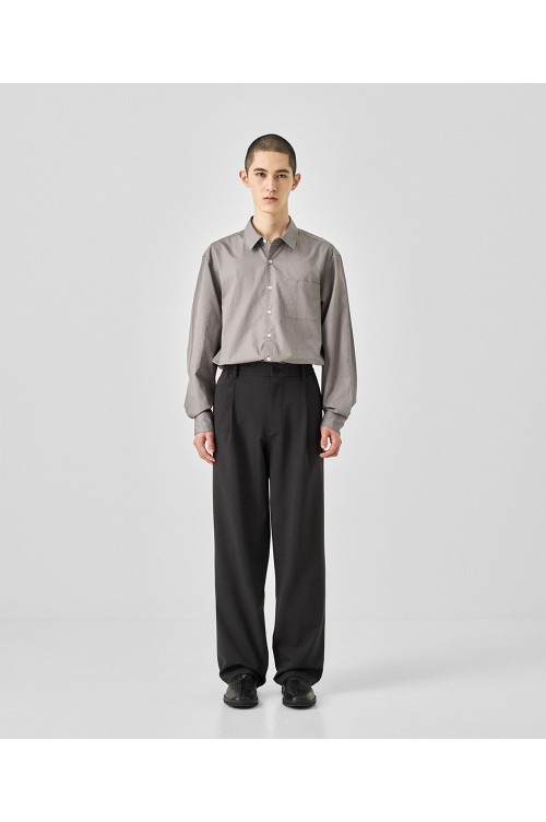 Habana Banded Slacks - Charcoal (AOESPT009) | セレクト