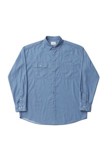 Portland Denim Shirt - Mid Blue (AODFSH010)