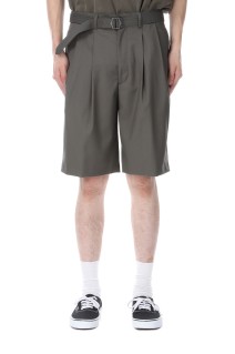 Hemingway Belted Shorts - Olive Gray (AODMPT001)