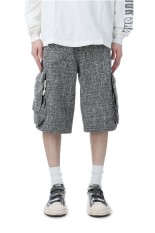 Tweed Purse Cargo Shorts / Black (PD25SS_PT06)