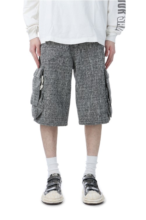Tweed Purse Cargo Shorts / Black (PD25SS_PT06) | セレクトショップ