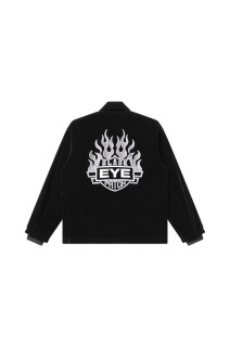 FLAME RIDER LOGO VELOUR RIDERS JACKET / BLACK (BEPSS25OT02)