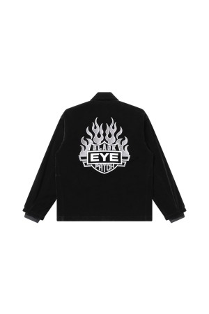 FLAME RIDER LOGO VELOUR RIDERS JACKET / BLACK (BEPSS25OT02)