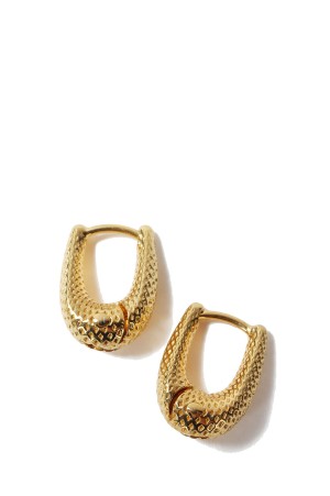 TINY TINY DOT PUFFY HOOPS - GOLD (A-45_G)