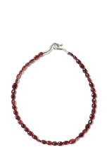 SMALL SHOKA COLLAR / OVAL GARNET - SILVER (L-57L)