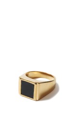 GRAND FATHER RING - GOLD/ONYX (A-139_G/ONYX)