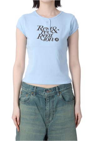 CAP SLEEVE T-SHIRT -SKY BLUE(RR251TP001)