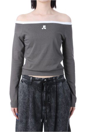 OFF-SHOULDER TOP -CHARCOAL (RR251TP006)