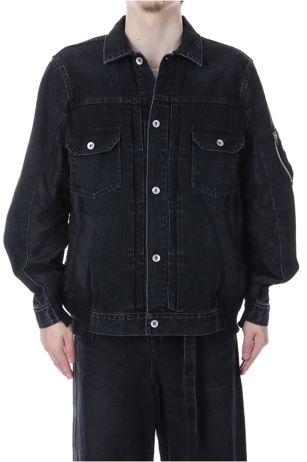 Denim x Nylon Twill Jacket - BLACK 001 (SCM-204) | セレクト