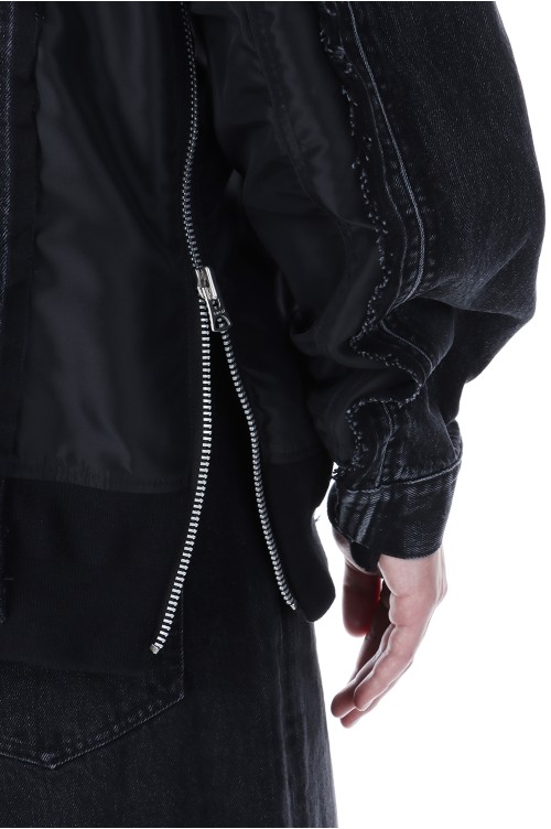 Denim x Nylon Twill Jacket - BLACK 001 (SCM-204) | セレクト