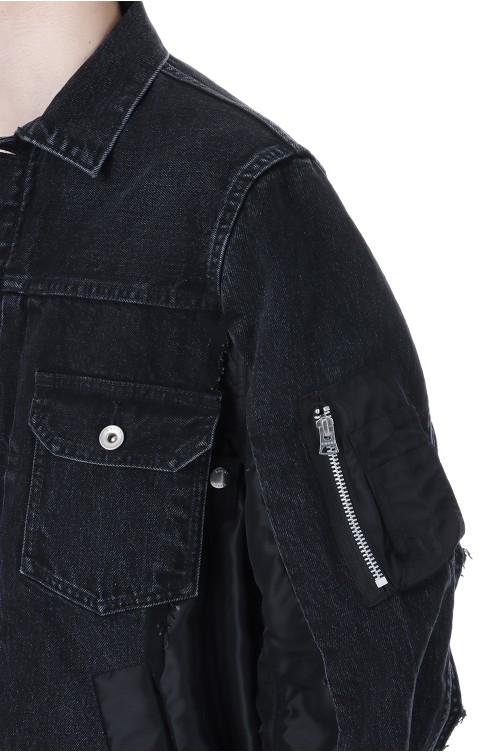 Denim x Nylon Twill Jacket - BLACK 001 (SCM-204) | セレクト