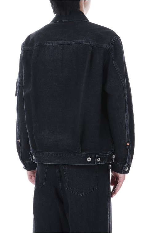Denim x Nylon Twill Jacket - BLACK 001 (SCM-205) | セレクト