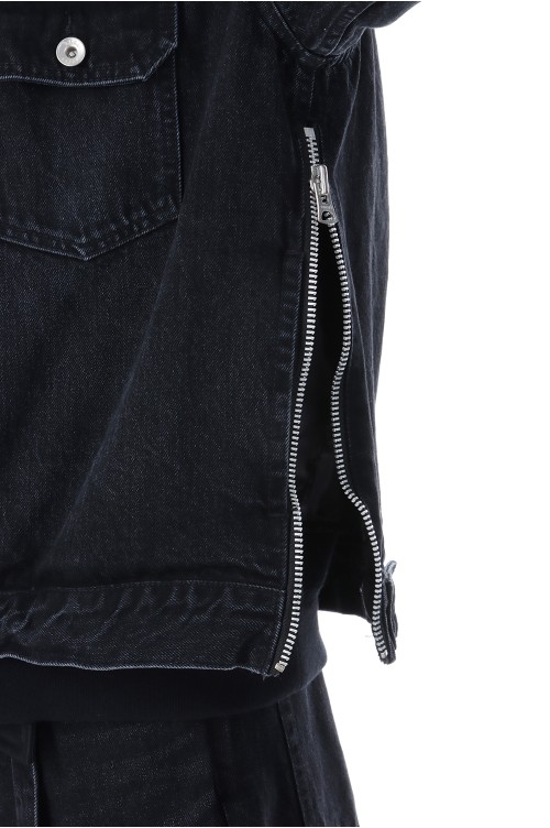 Denim x Nylon Twill Jacket - BLACK 001 (SCM-205) | セレクト