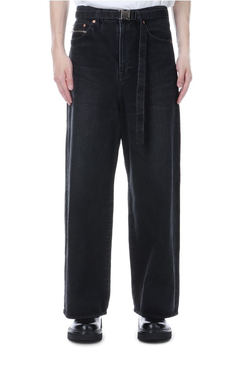 sacai SCM-208 ブラック　ワイドデニム　サイズ2 Wide Denim Pants - BLACK 001 (SCM-208) | セレクトショップ