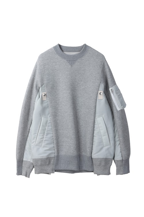Sponge Sweat x Nylon Twill Pullover - L/GRAYxL/GRAY (SCM-221