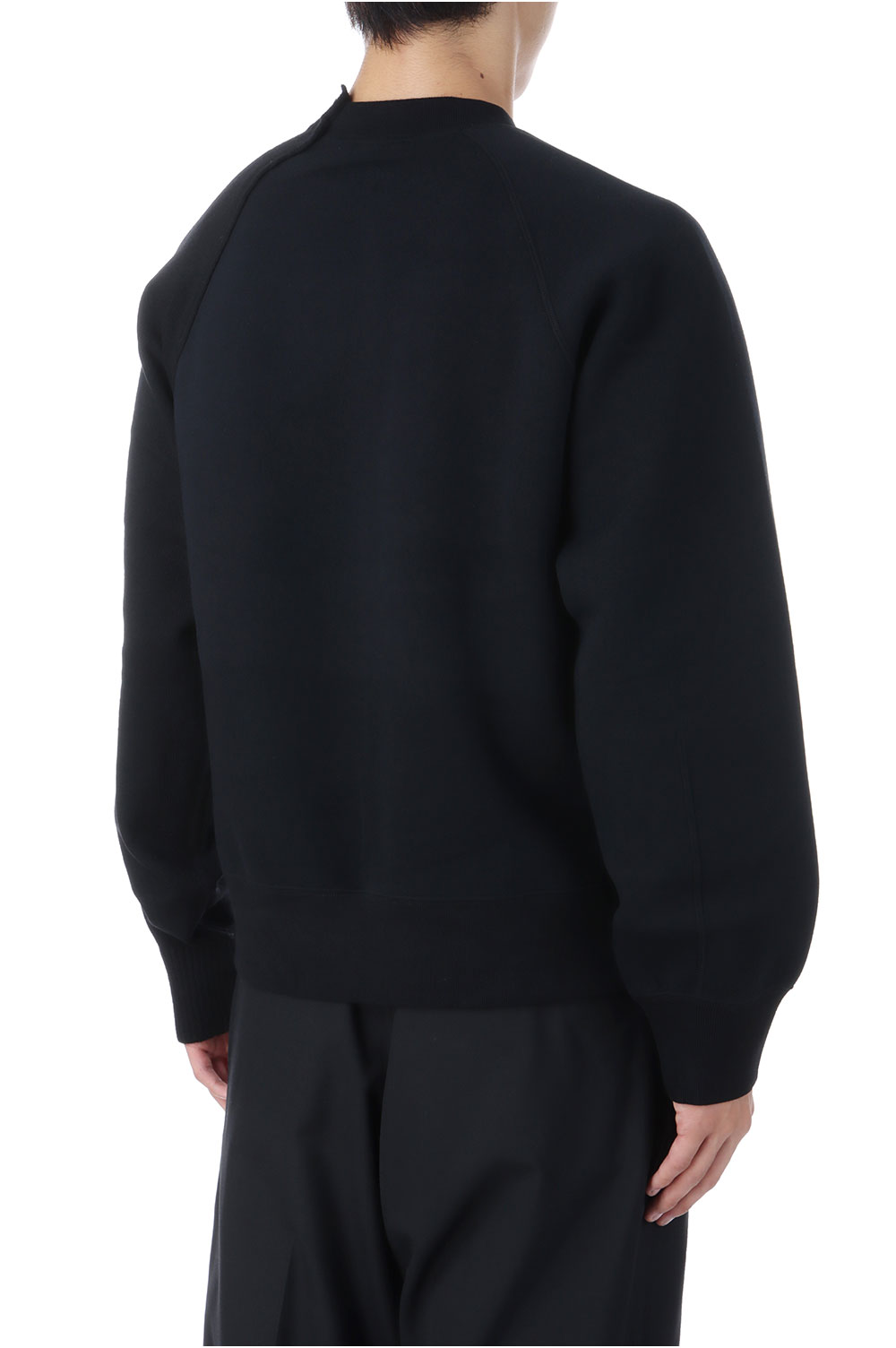 Wool Knit x Sponge Sweat Blouson - BLACKxBLACK 002 (SCM-250
