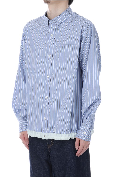 Cotton Poplin Shirt - L/BLUE STRIPE 458 (SCM-241) | セレクト