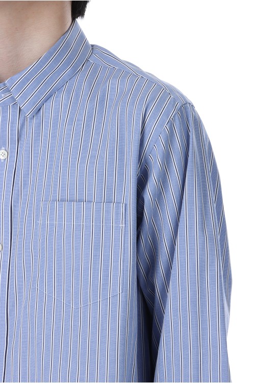 Cotton Poplin Shirt - L/BLUE STRIPE 458 (SCM-241) | セレクト
