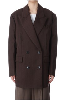 BELTED DOUBLE JACKET IN BROWN - BROWN (KM2411JK001M)