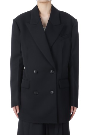 BELTED DOUBLE JACKET IN BLACK - BLACK (KM2411JK001M)