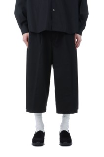 Comfort Merino Saxony Shin Cut Wide Easy Trousers / Black (CTE-25S109)