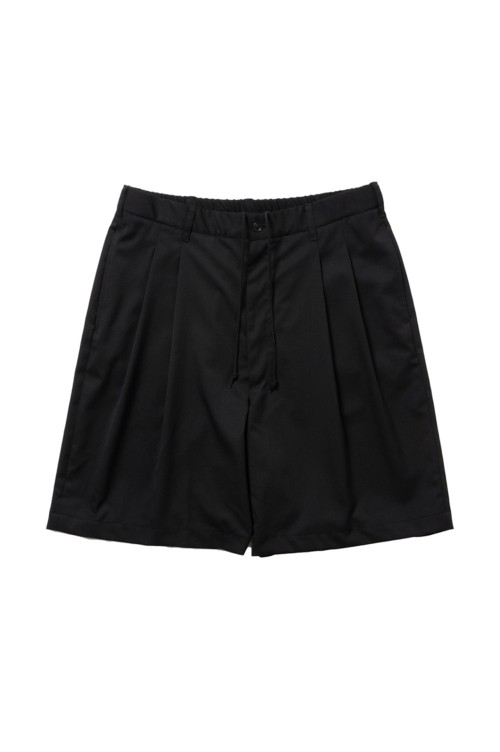 Comfort Merino Saxony 2 Tuck Wide Easy Shorts / Black (CTE-25S110