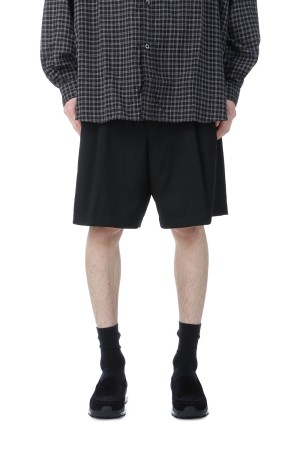 Comfort Merino Saxony 2 Tuck Wide Easy Shorts / Black (CTE-25S110)