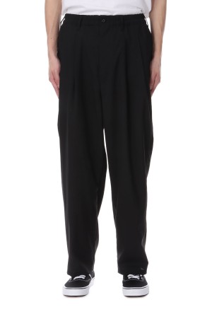 T/W 2 Tuck Easy Pants / Black (CTE-25S101-PLAIN)