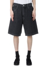 5 Pocket Denim Baggy Shorts / Black Fade (CTE-25S107)