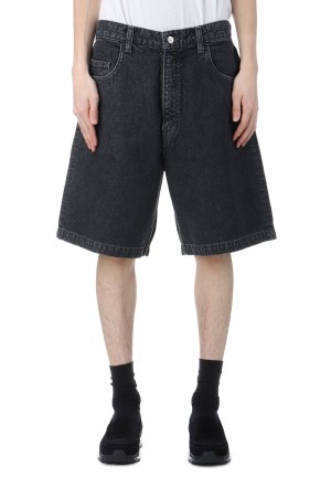 5 Pocket Denim Baggy Shorts / Black Fade (CTE-25S107)