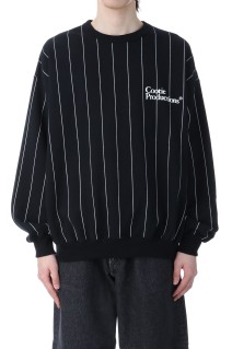 Allover Print Open End Yarn Sweat Crew / Black (CTE-25S303)