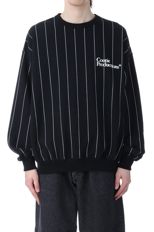 Allover Print Open End Yarn Sweat Crew / Black (CTE-25S303