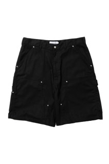 Abyss Dyed Duck Double Knee Painter Shorts / Black (CTE-25S118)