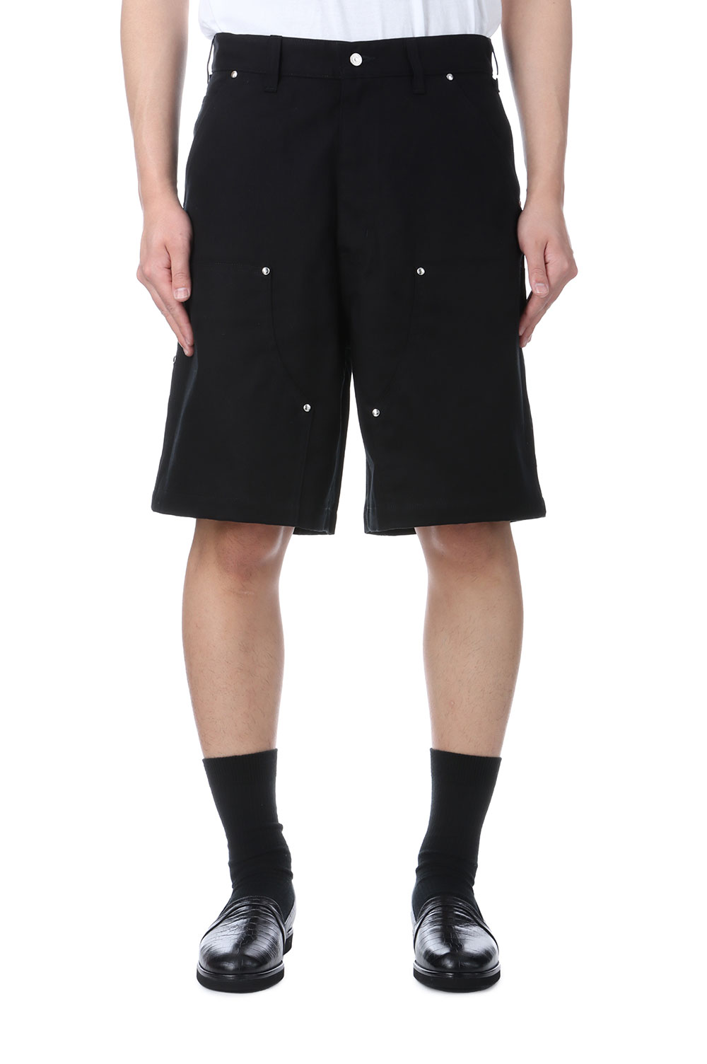 Abyss Dyed Duck Double Knee Painter Shorts / Black (CTE