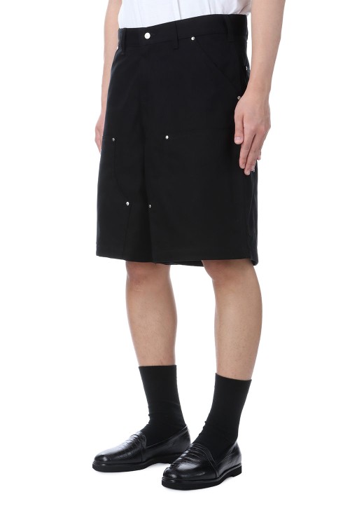 Abyss Dyed Duck Double Knee Painter Shorts / Black (CTE-25S118