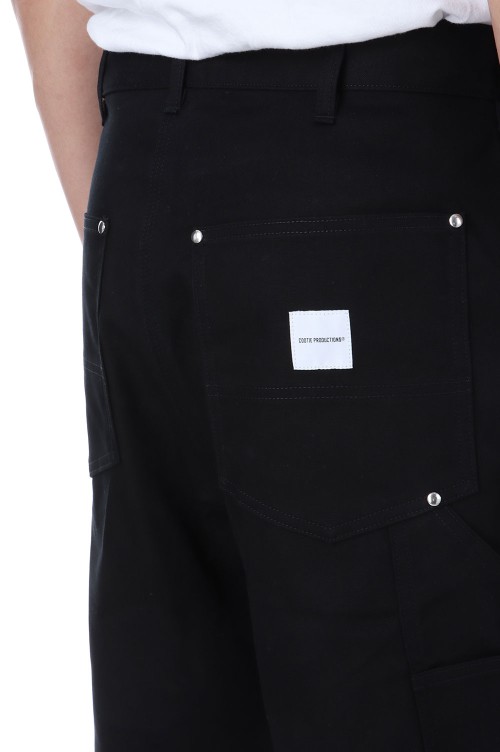 Abyss Dyed Duck Double Knee Painter Shorts / Black (CTE