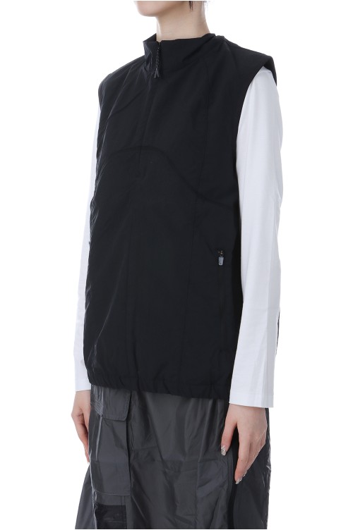 CURVE STITCH NYLON VEST / BLACK (25SS-L2-06) | セレクト