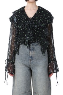 Ruffle Frill Blouse - BLACK (21251315704)