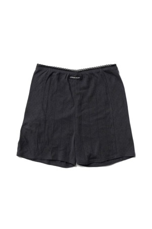 Eyelet Lace Shorts - CHARCOAL GRAY (31251665602)