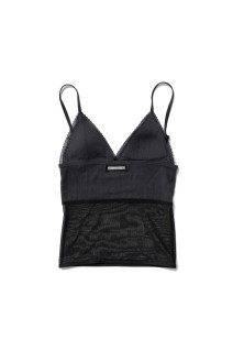 Eyelet Lace Sheer Cami - CHARCOAL GRAY (31251665603)