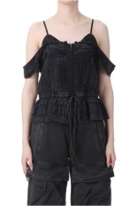 Pigmented Cotton Lace Bustier - BLACK (31251316101)