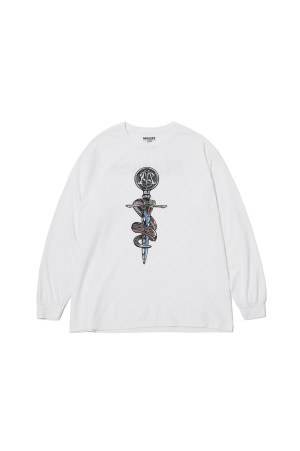 T-SHIRT L/S CROSS SNAKE / WHITE