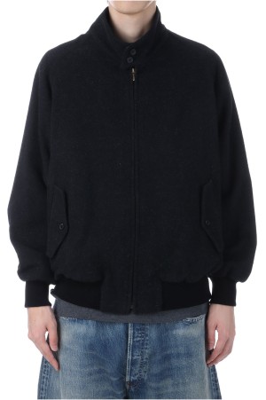 Silk Cashmere Tweed Harrington Jacket  - CHARCOAL (25AAP-01-19)