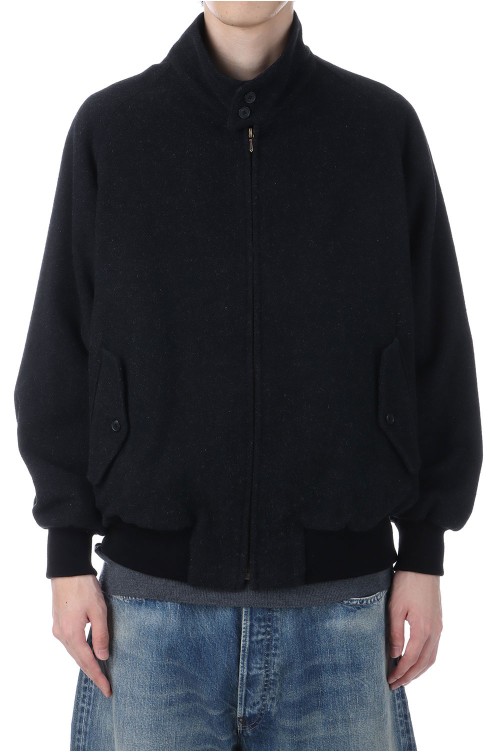 Silk Cashmere Tweed Harrington Jacket - CHARCOAL (25AAP-01-19